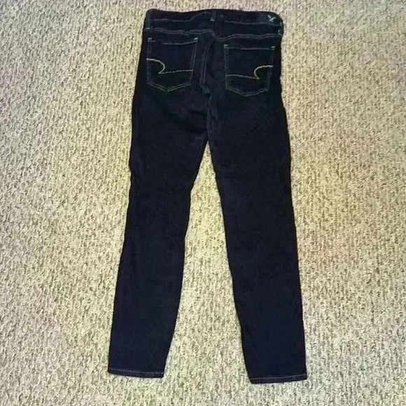 American Eagle Outfitters Dark Wash Denim Jeans Jeggings Women’s Size 10 - Picture 2 of 10